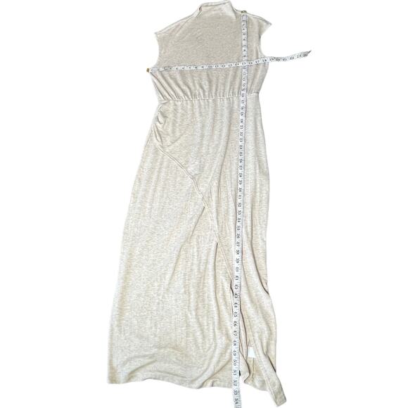 Modern Citizen Yimei Side Slit Midi Dress sz XL - Oatmeal (marled Tan Beige) - Picture 5 of 7